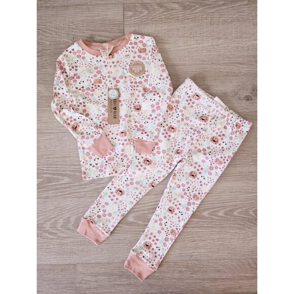 Rabbit Bear Organic Cotton Halloween Pumpkin Skull Floral Toddler Pajamas 4T - Picture 1 of 9